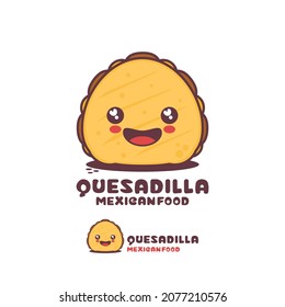vector Quesadilla cartoon mascot, mexican food illustration, suitable for, logos, prints, labels, packaging, stickers, etc.