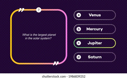 Vector question and answers set neon style for quiz game, exam, tv show, school, examination test. Vector illustration 10 eps