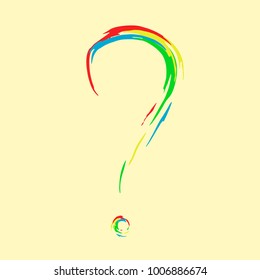 Vector question icon. Autism awareness month. 