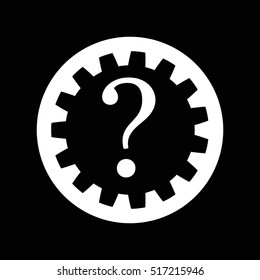 Vector question icon on black background