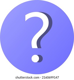 Vector question icon on purple background. Flat image question with shadow. Layers grouped for easy editing illustration. For your design. stock illustration