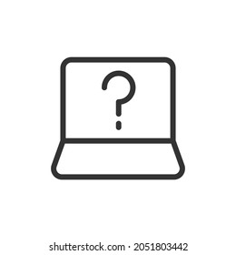 Vector question line icon. Symbol in trendy outline style. Vector illustration isolated on a white background. 