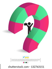 Vector question mark 3d / can use for info-graphic / loop business report or plan / modern template / education template / business brochure /  system diagram