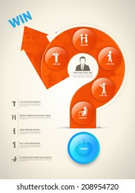 Vector Question mark business concepts with icons / can use for info graphic / loop business report or plan / modern template / education template / business brochure / start to win.