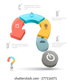 Vector Question mark business concepts with icons. can use for info graphic, loop business report or plan, modern template, education template, business brochure, system diagram.