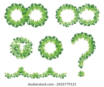 Vector question mark and infinity sign created from clover illustration