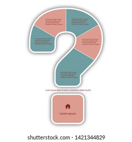 Vector Question Mark Infographic report template made from lines and icons