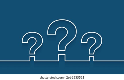 Vector Question Marks With Outline Style Design Background
