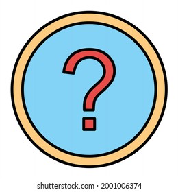 Diseño de iconos de esquema con signo de pregunta de vector
