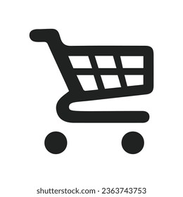 Vector quick shopping cart icon on white.