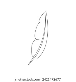 Vector quill pen continuous one line art drawing on white background minimalist art illustration pro. Quill pen single line art
