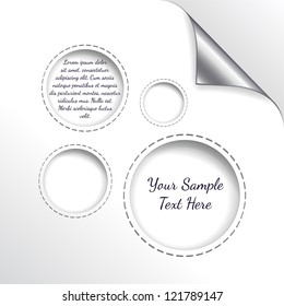 Vector quilted banner with curled corner