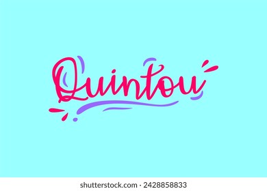 Vector quintou in brazilian portuguese illustrated hand lettering vector