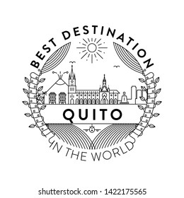 Vector Quito City Badge, Linear Style