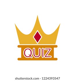 vector quiz crown icon. Flat illustration of quiz answer. exam concept isolated on white background. quiz sign symbol - survey icon