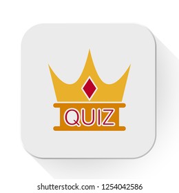 vector quiz crown icon. Flat illustration of quiz answer. exam concept isolated on white background. quiz sign symbol - survey icon