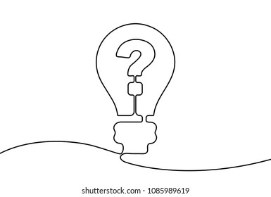 Vector quiz. One line style illustration