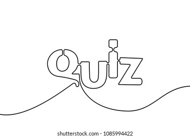 Vector quiz. One line style illustration