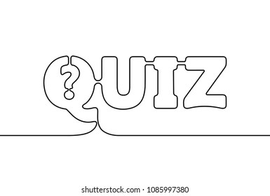 Vector quiz. One line style illustration