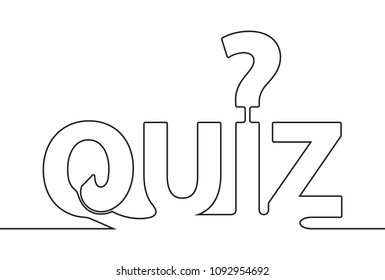 Vector quiz. One line style illustration