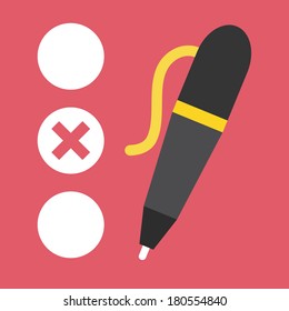 Vector Quiz and Pen Icon