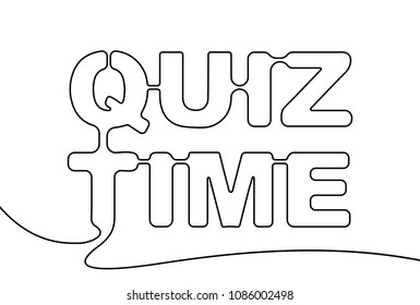 Vector quiz time. One line style illustration