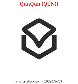 Vector QunQun (QUN) digital cryptocurrency logo. QunQun (QUN) icon. Vector illustration isolated on white background.