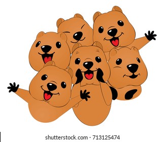 a vector quokka illustration style Flat