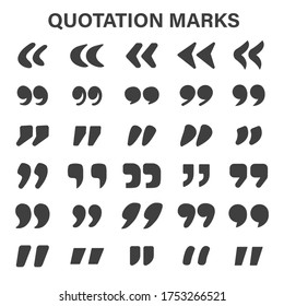 Marca de comillas vectoriales Para introducir en el cuadro de texto de voz Aislado en fondo blanco.