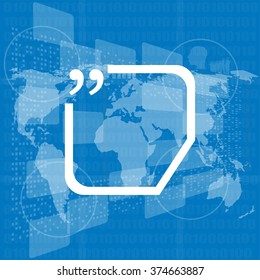 vector quotation marks with thin line speech bubble. concept of citation, info, testimonials, notice, textbox. isolated on white background. flat style trend modern logo design vector illustration