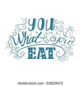Vector quote about sweets. Art illustration, bakery collection. Hand drawn lettering poster.