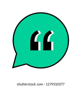 Vector quote in balloon. Icon illustration