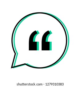 Vector quote in balloon. Line icon illustration