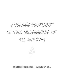 Vector quote, beginning of all wisdom