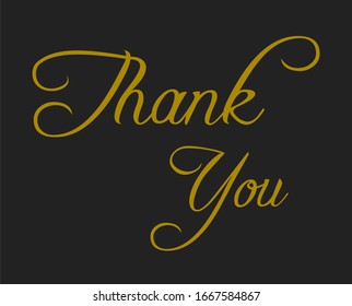 Vector Quote, Black Gold Thank you Background