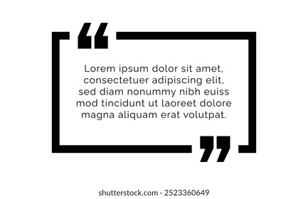 Vector Quote Box For Message And Text. Bubble Message And Text