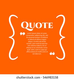 Vector quote boxes with text isolated. Commas, message, blank, template, bubble, form  Brackets quotation marks