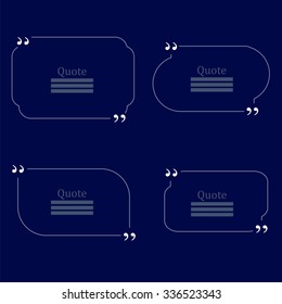 Vector Quote Bubble. Set of Speech Bubbles. Empty Templates on Blue Background