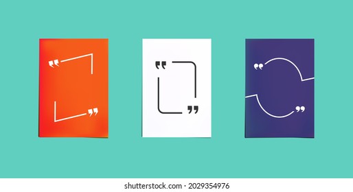Vector Quote Frames, Colorful Paper Blank Templates Set, Citation Empty Speech Bubbles, Different Geometric Shapes.