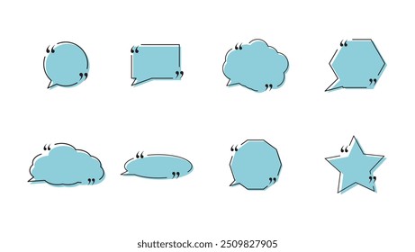 Vector quote frames isolated on white. Different shapes for text