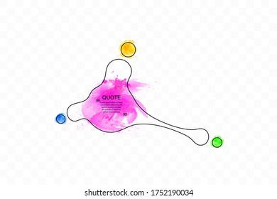 Vector Quote Frames Set, Colorful Watercolor Spots on the Background, Isolated on White Design Elements Collection.