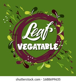 Vector quote from hand-drawn text. The concept of a healthy diet, illustration for a positive motivation of life. Sprouts of nutritious microgreens for vegetarian and vegan food.