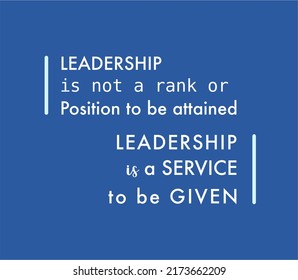 Vector Quote Leadership Not Rank Position Stock Vector (Royalty Free ...