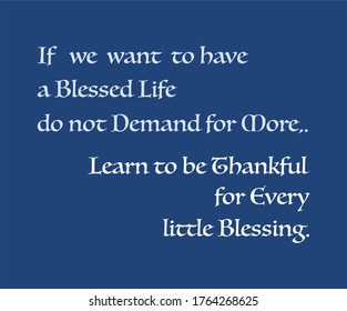 Vector Quote, Learn to be Thankful for Every Blessing, motivational quotes