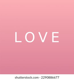 vector quote, love word typography style in pink