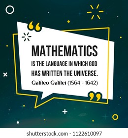 Vector quote. Mathematics is the language in which God has written the universe