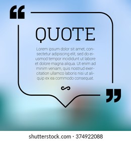 Vector Quote Mock Up. Quote Speech Bubble Template.