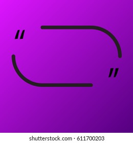 vector quote outline on purple gradient color background