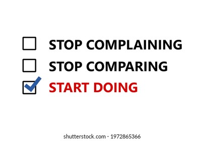 Vector Quote, Stop Complaining, Stop Comparing, Start Doing