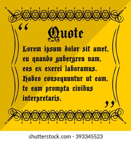 Vector Quote template. Quote bubble. Empty template. Information, text. Quote form